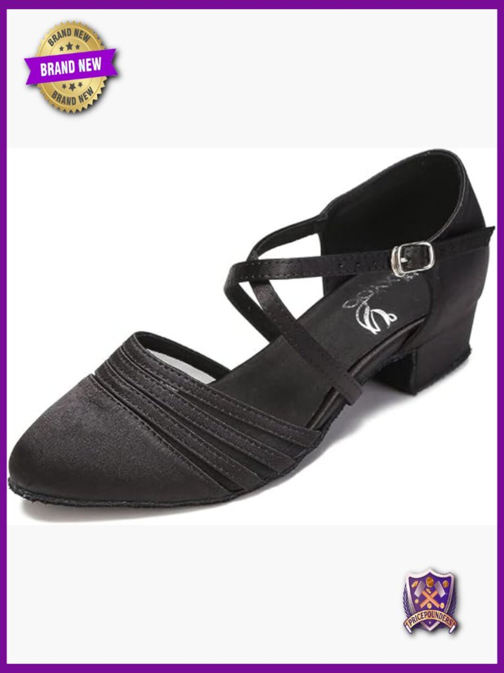 Women's Closed Toe Block Heel Salsa Latin Dance Shoes 1.5" Heel